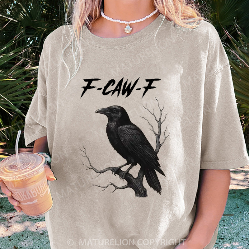 Maturelion Women's T-shirt F-Caw-F DTG Washed T-shirt