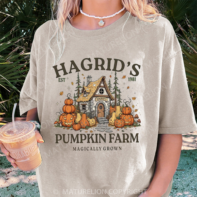 Maturelion Women's T-shirt Hagrid’s Pumpkin Farm DTG Washed T-shirt
