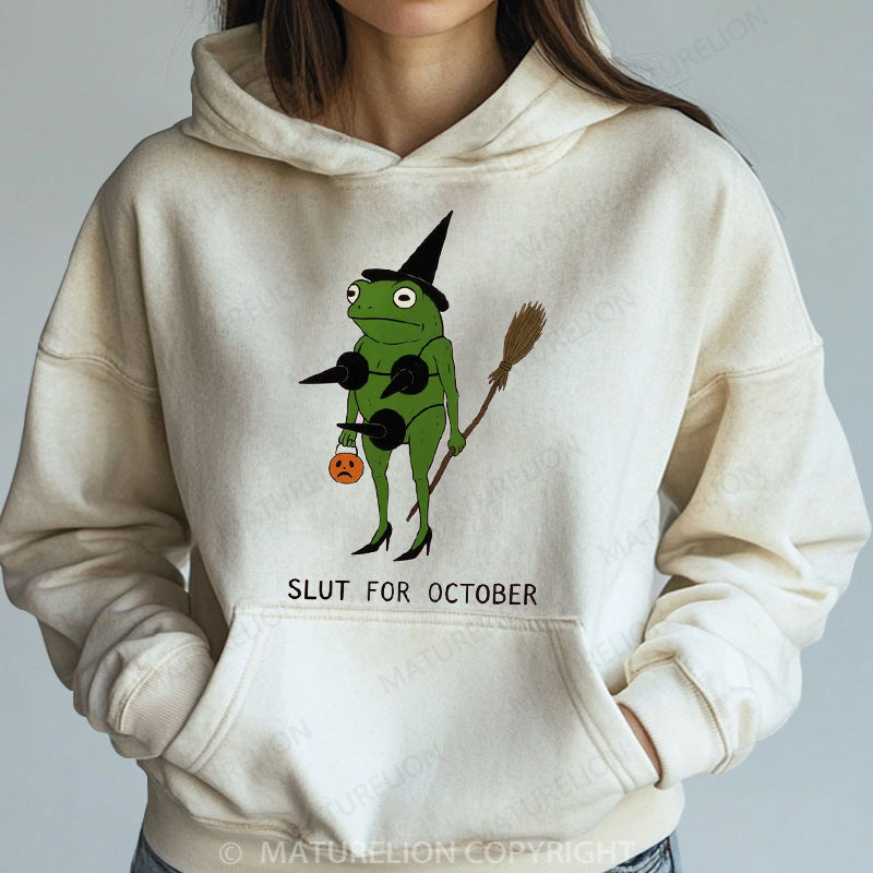 Maturelion Halloween Hoodie Slut For October Women Washed Hoodie