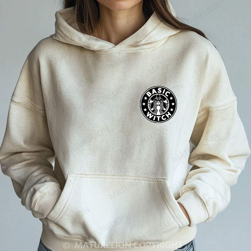 Maturelion Halloween Hoodie Basic Witch Women Washed Hoodie