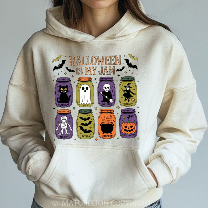 Maturelion Halloween Hoodie Popular Halloween Is My Jam Women Washed Hoodie