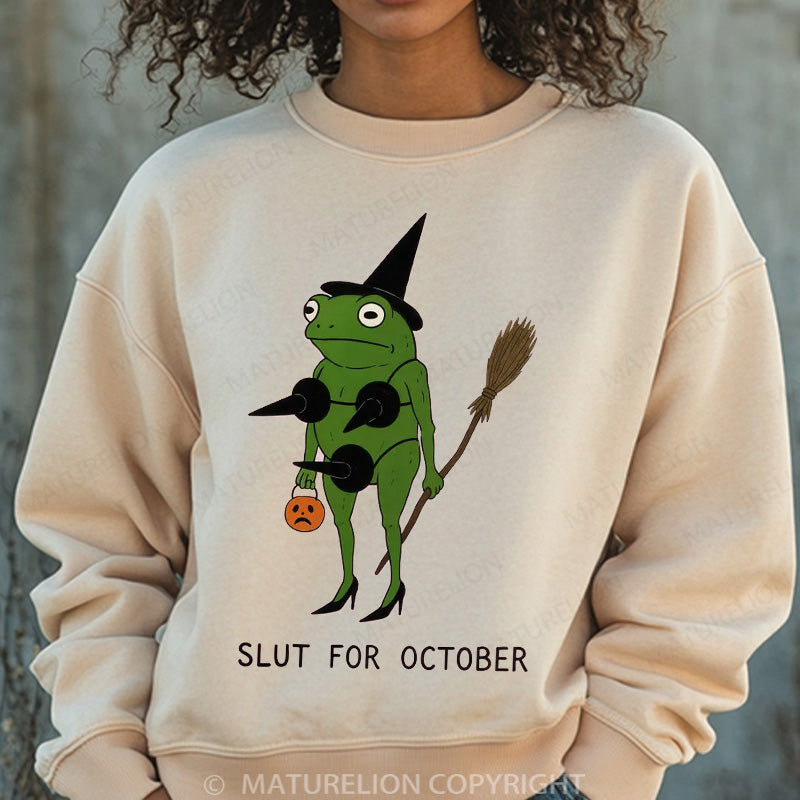 Maturelion Halloween Sweatshirt Slut For October Women Washed Sweatshirt