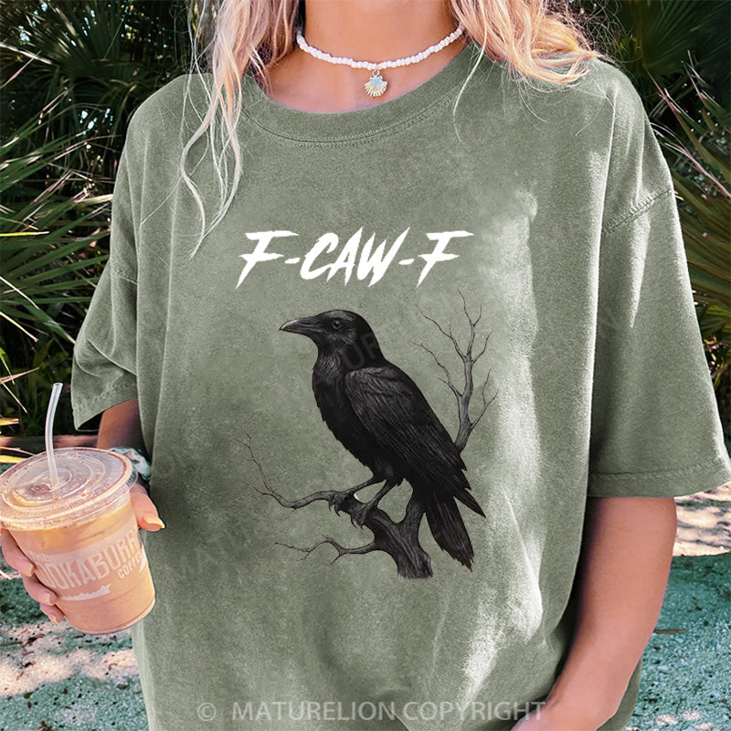 Maturelion Women's T-shirt F-Caw-F DTG Washed T-shirt