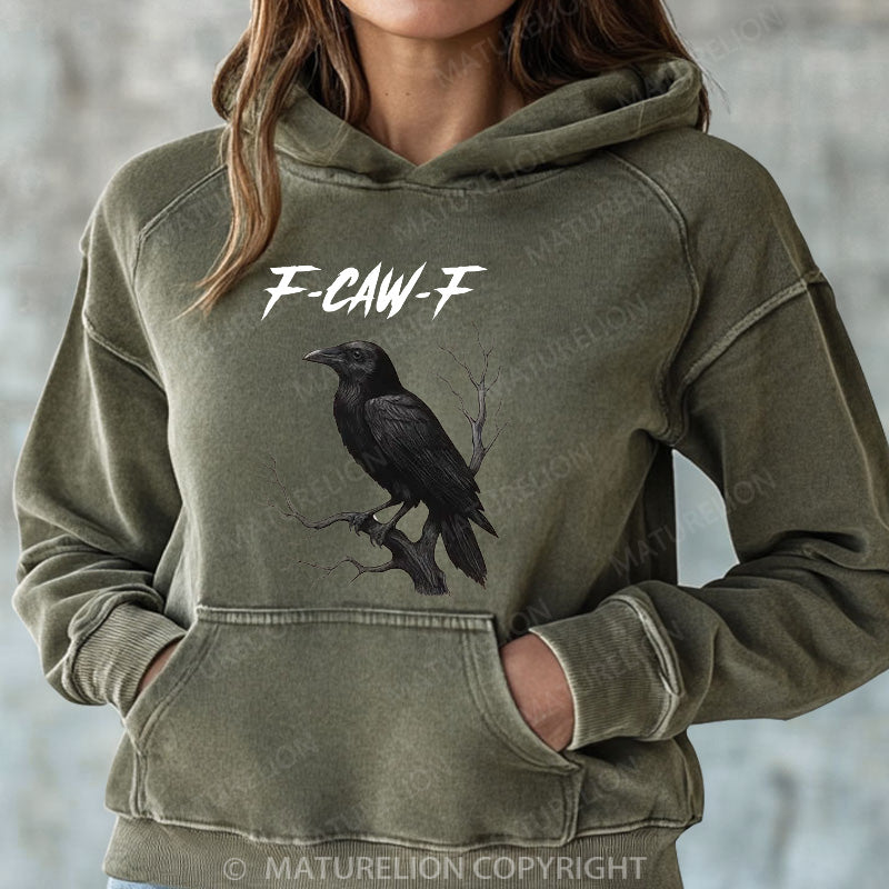 Maturelion Halloween Hoodie F-Caw-F Women Washed Hoodie