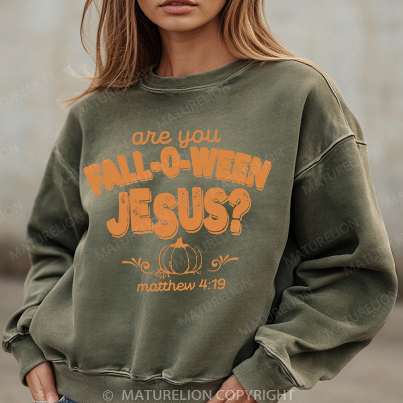 Maturelion Halloween Sweatshirt Fall Religious Women Washed Sweatshirt