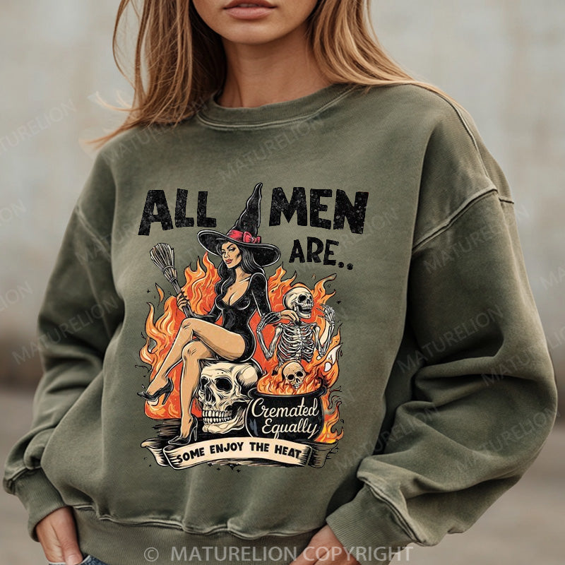 Maturelion Halloween Sweatshirt All Men Cremated Women Washed Sweatshirt