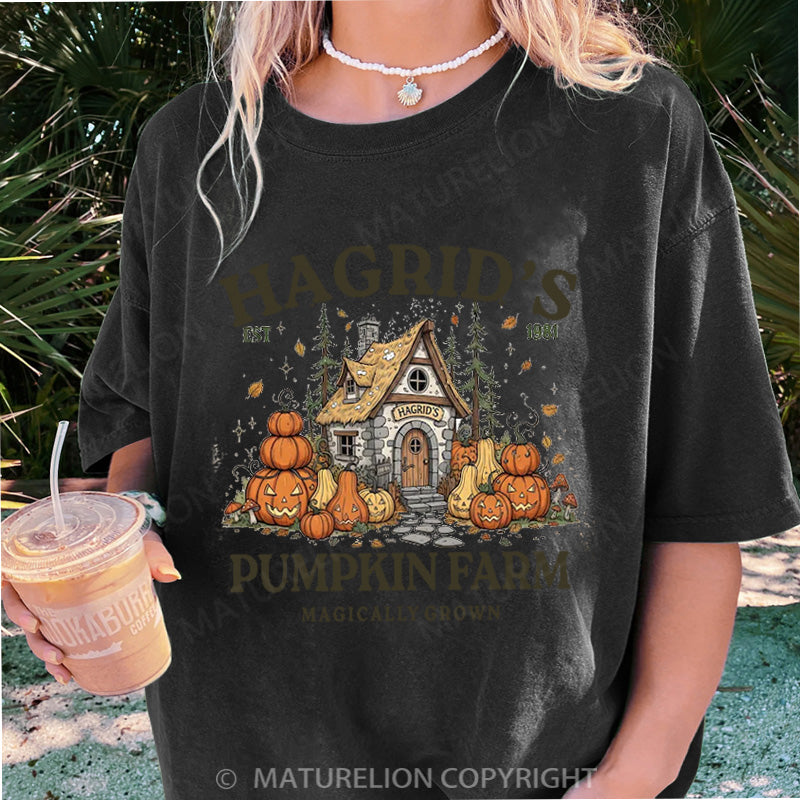 Maturelion Women's T-shirt Hagrid’s Pumpkin Farm DTG Washed T-shirt