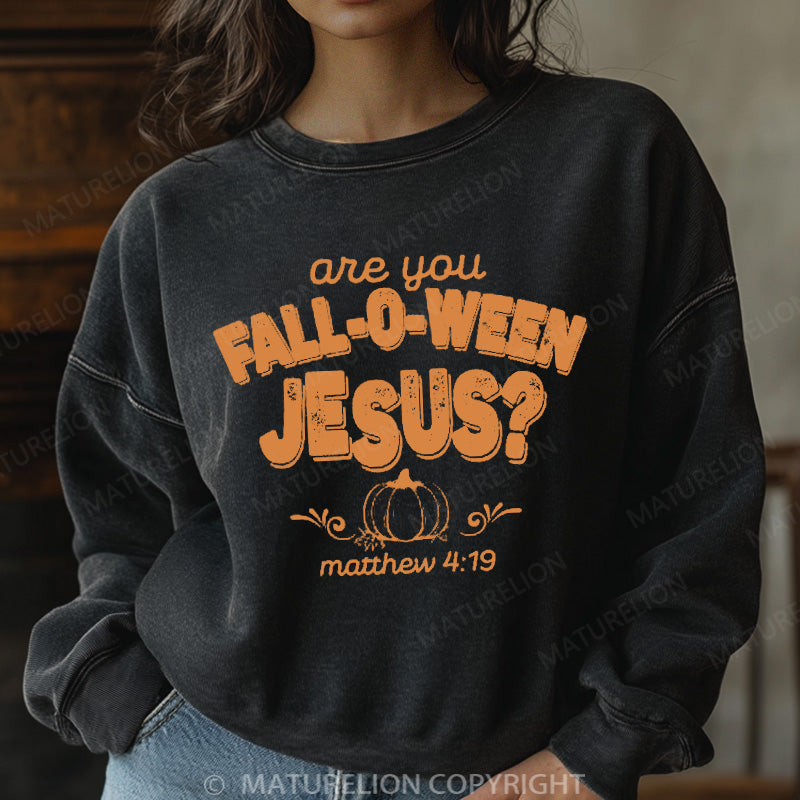 Maturelion Halloween Sweatshirt Fall Religious Women Washed Sweatshirt