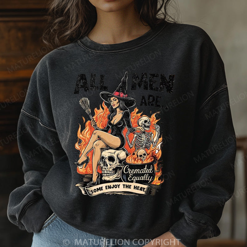 Maturelion Halloween Sweatshirt All Men Cremated Women Washed Sweatshirt