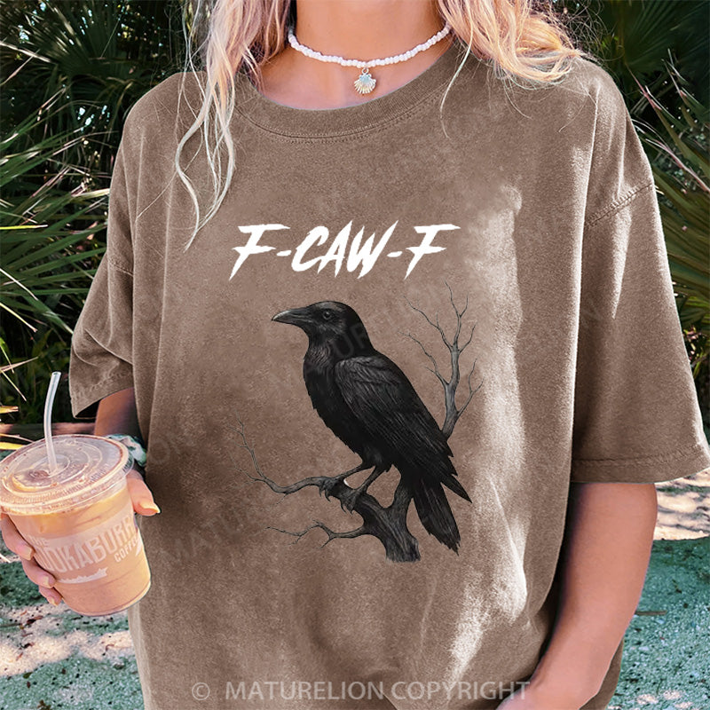 Maturelion Women's T-shirt F-Caw-F DTG Washed T-shirt