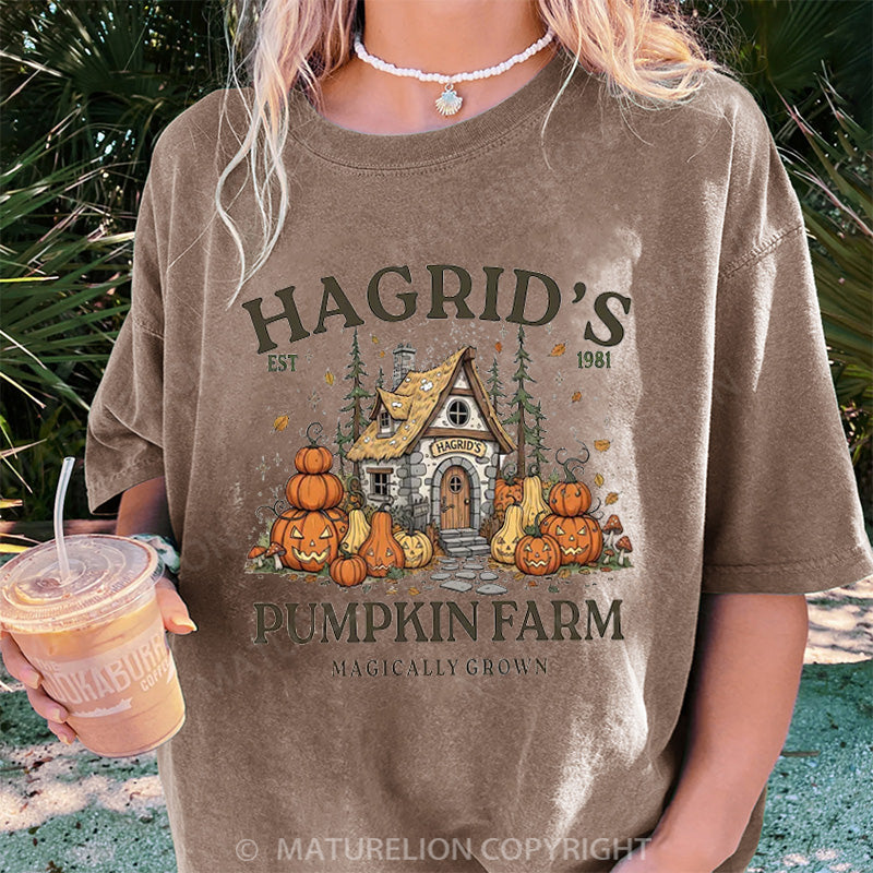 Maturelion Women's T-shirt Hagrid’s Pumpkin Farm DTG Washed T-shirt
