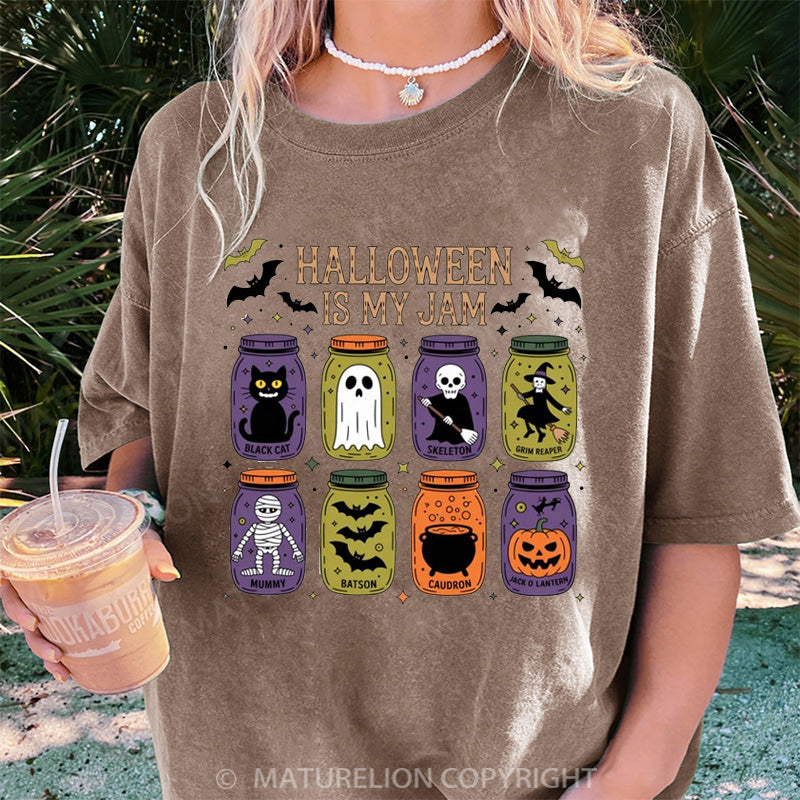 Maturelion Women's T-shirt Popular Halloween Is My Jam DTG Washed T-shirt