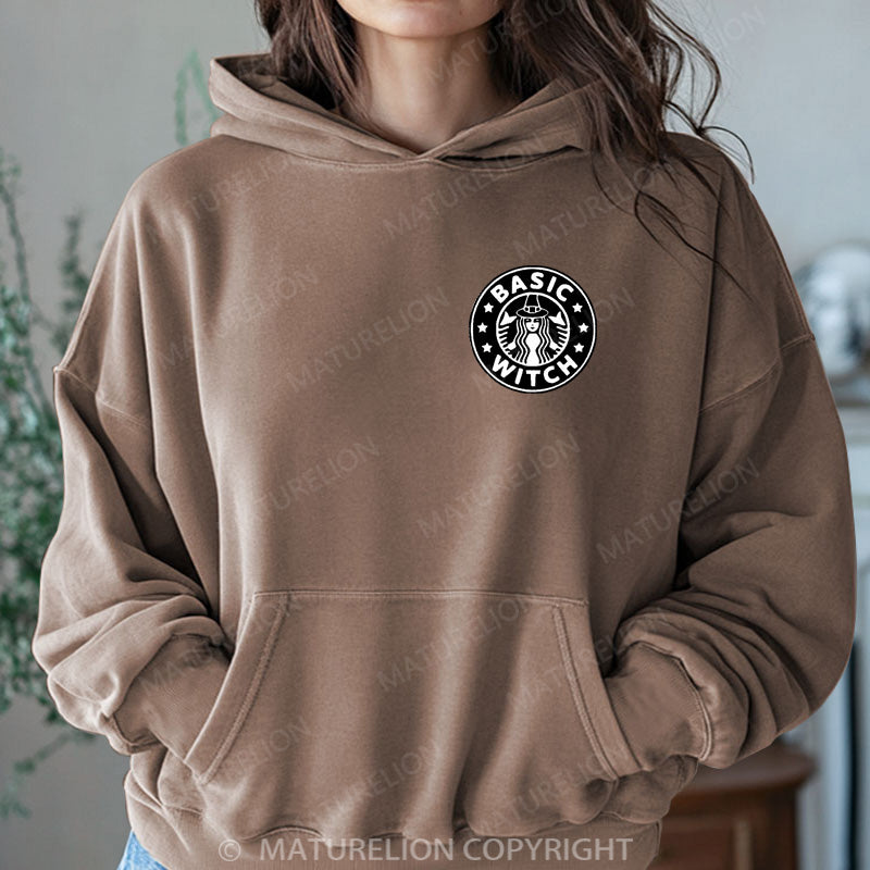 Maturelion Halloween Hoodie Basic Witch Women Washed Hoodie