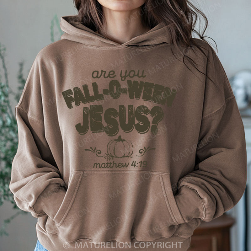 Maturelion Halloween Hoodie Fall Religious Women Washed Hoodie