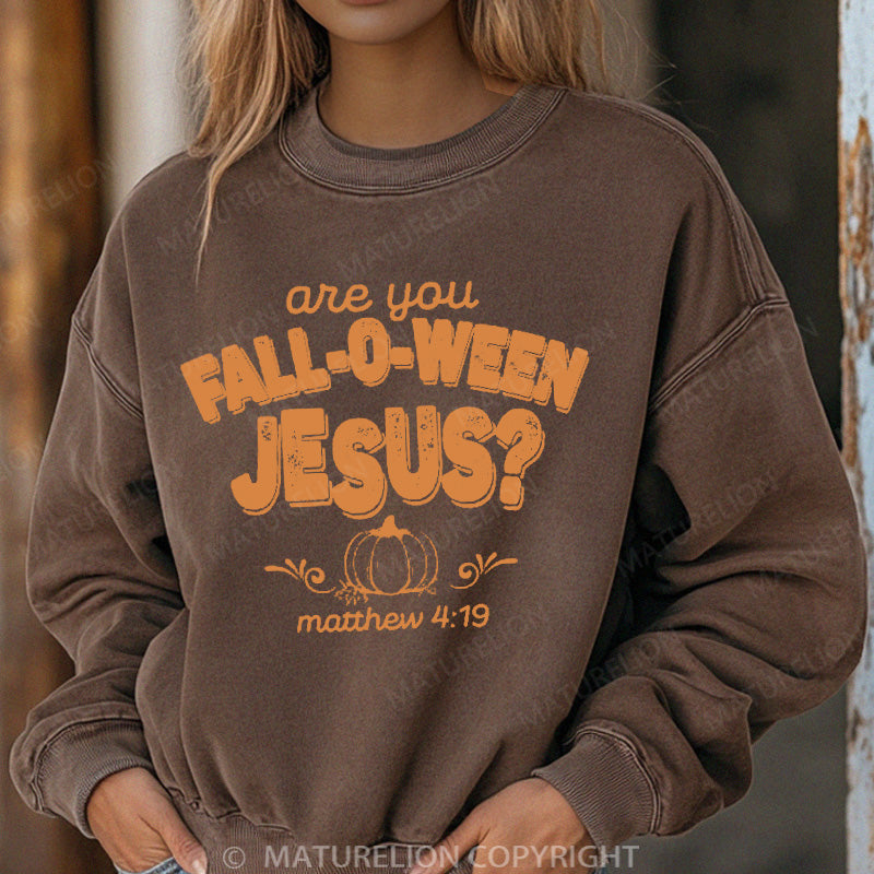 Maturelion Halloween Sweatshirt Fall Religious Women Washed Sweatshirt