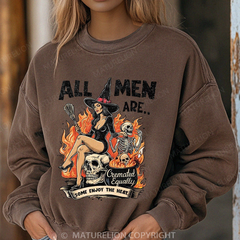 Maturelion Halloween Sweatshirt All Men Cremated Women Washed Sweatshirt