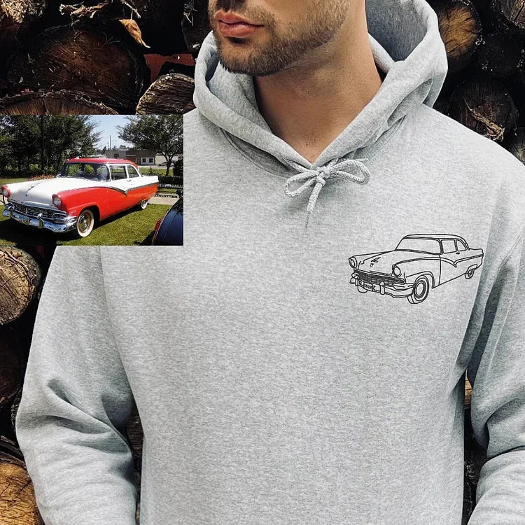 Custom Car Embroidered Crewneck & Hoodies – The Perfect Gift for Dad or Husband!