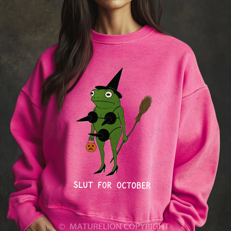 Maturelion Halloween Sweatshirt Slut For October Women Washed Sweatshirt