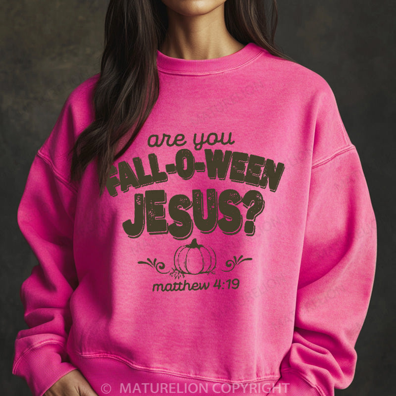 Maturelion Halloween Sweatshirt Fall Religious Women Washed Sweatshirt