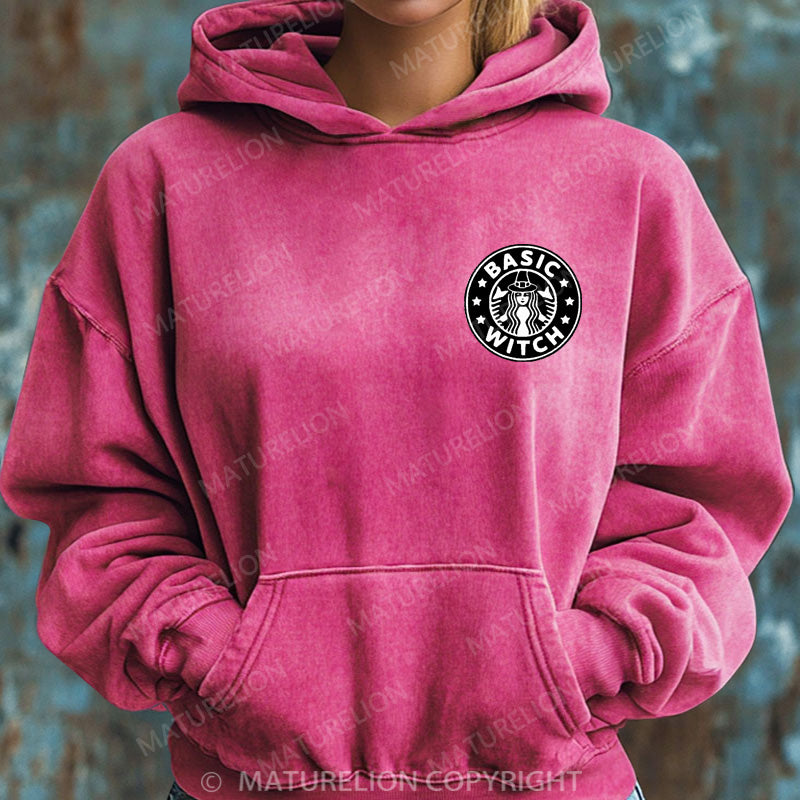 Maturelion Halloween Hoodie Basic Witch Women Washed Hoodie