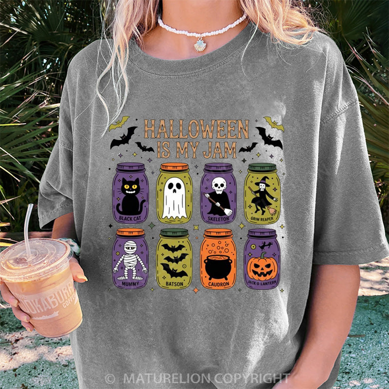 Maturelion Women's T-shirt Popular Halloween Is My Jam DTG Washed T-shirt