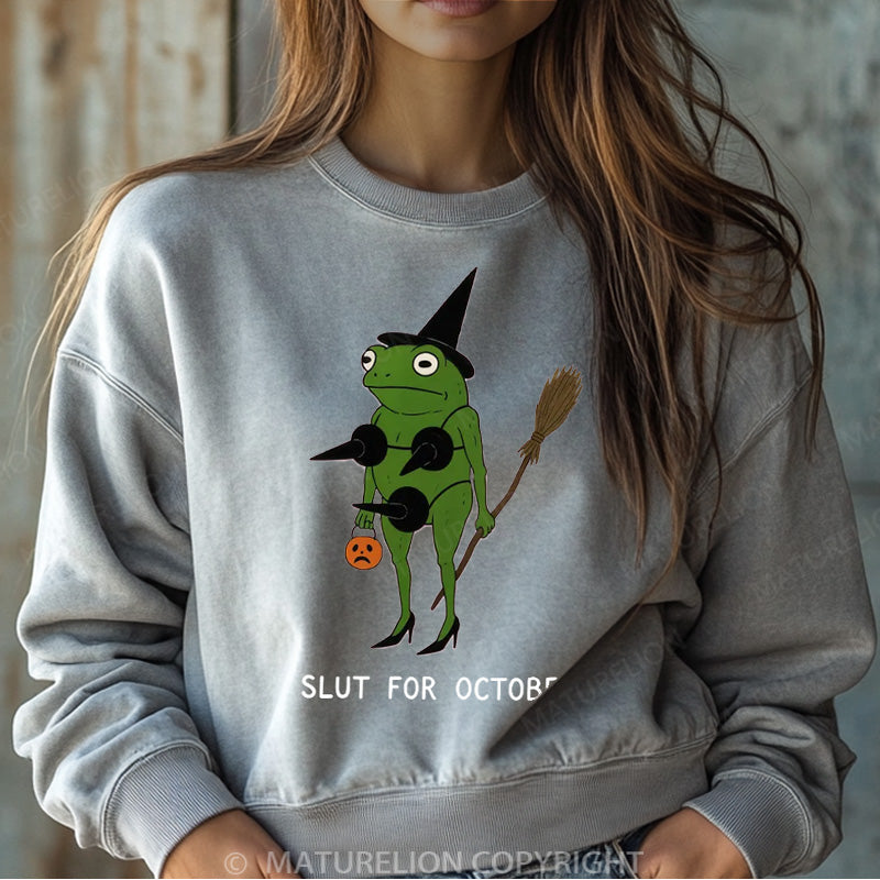 Maturelion Halloween Sweatshirt Slut For October Women Washed Sweatshirt