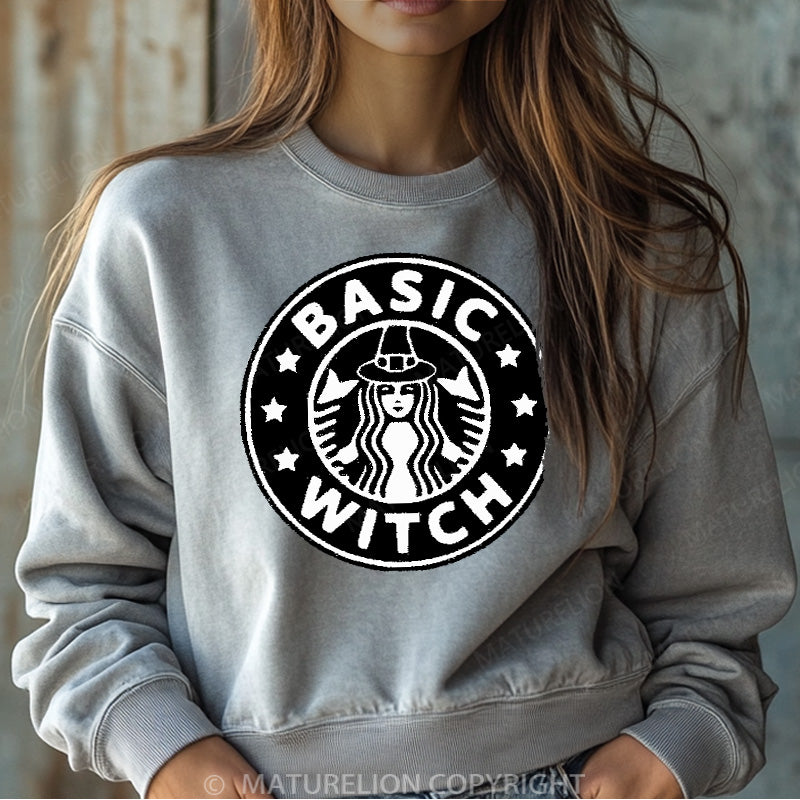 Maturelion Halloween Sweatshirt Basic Witch Women Washed Sweatshirt