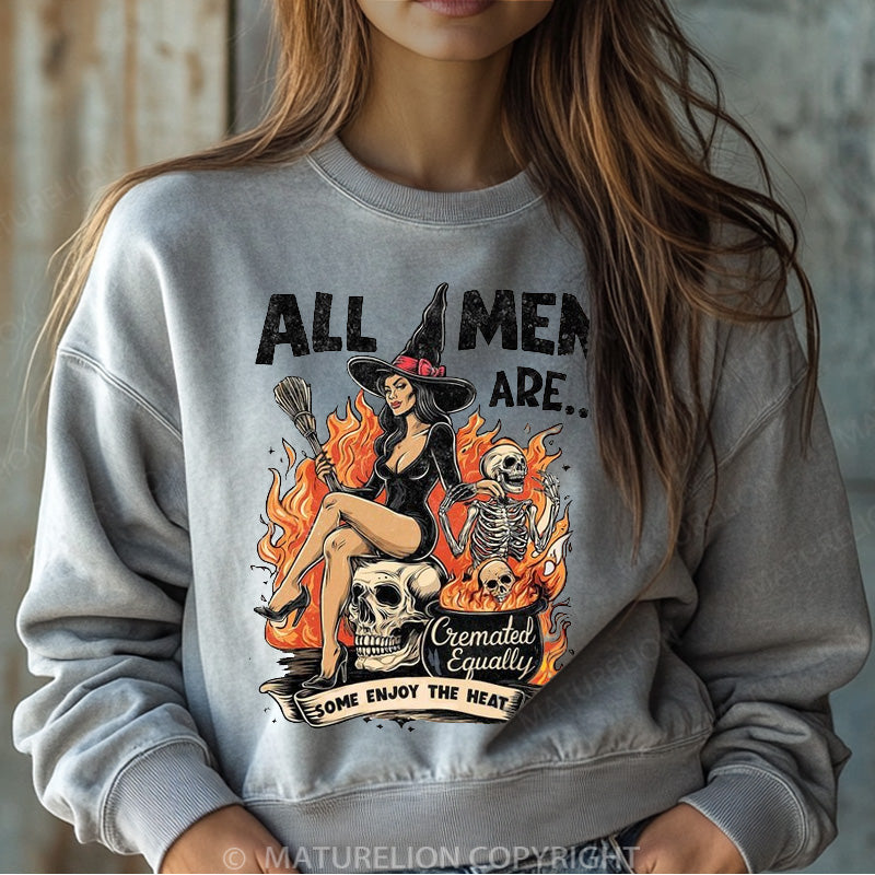 Maturelion Halloween Sweatshirt All Men Cremated Women Washed Sweatshirt