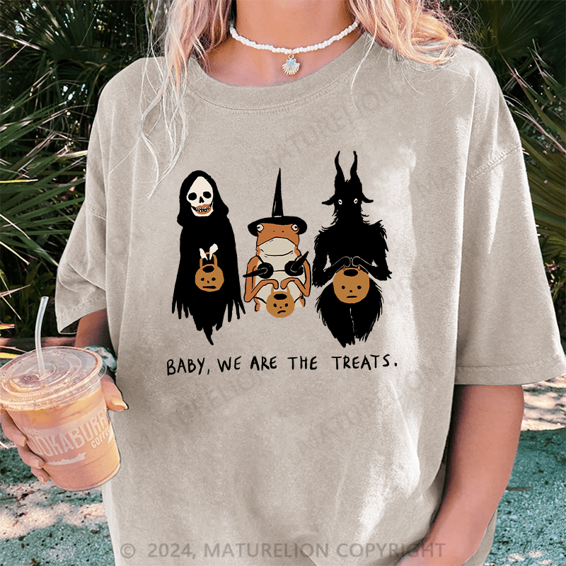 Maturelion Halloween We Are The Treats DTG Printing Washed Cotton T-Shirt