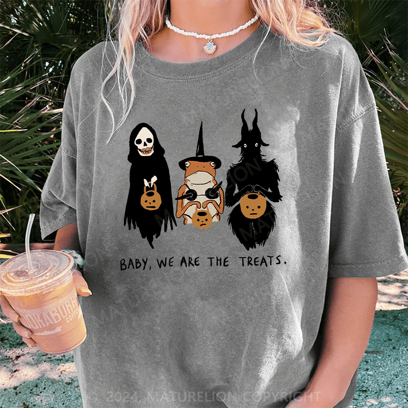 Maturelion Halloween We Are The Treats DTG Printing Washed Cotton T-Shirt