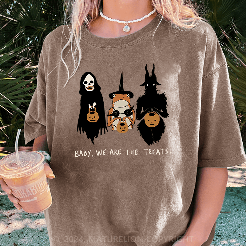 Maturelion Halloween We Are The Treats DTG Printing Washed Cotton T-Shirt