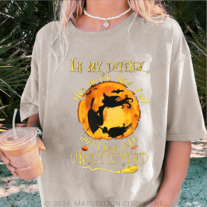 Maturelion Halloween DTG Printing Washed Cotton T-Shirt