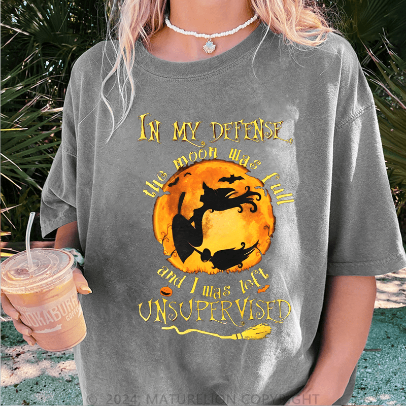 Maturelion Halloween DTG Printing Washed Cotton T-Shirt