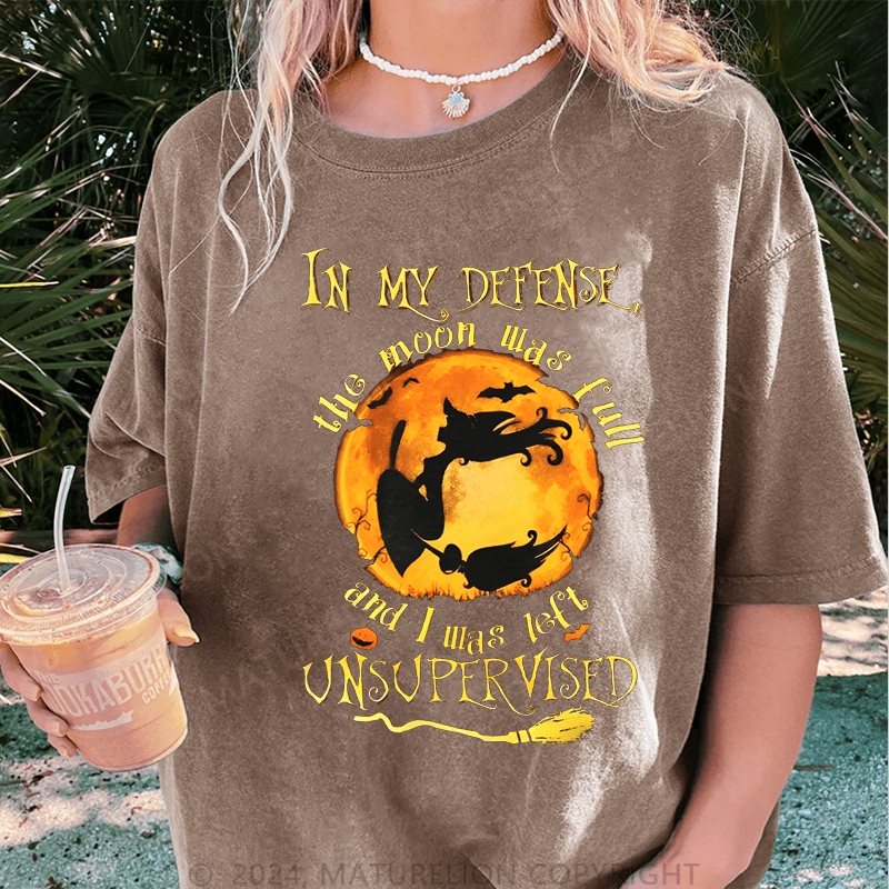 Maturelion Halloween DTG Printing Washed Cotton T-Shirt