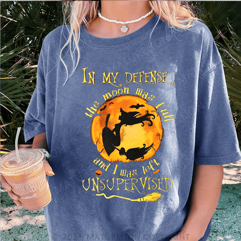 Maturelion Halloween DTG Printing Washed Cotton T-Shirt