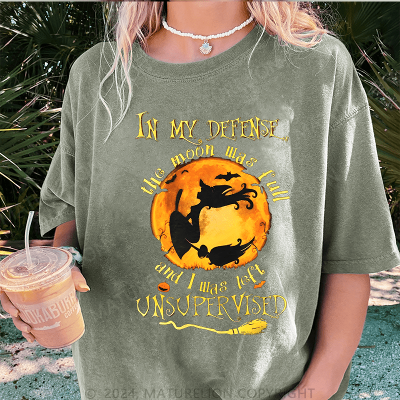 Maturelion Halloween DTG Printing Washed Cotton T-Shirt