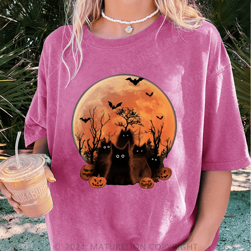 Maturelion Halloween DTG Printing Washed Cotton T-Shirt