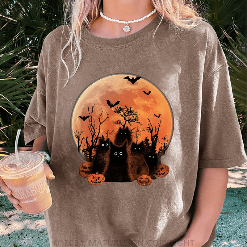 Maturelion Halloween DTG Printing Washed Cotton T-Shirt
