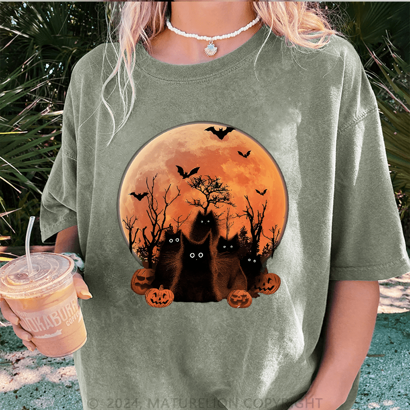 Maturelion Halloween DTG Printing Washed Cotton T-Shirt
