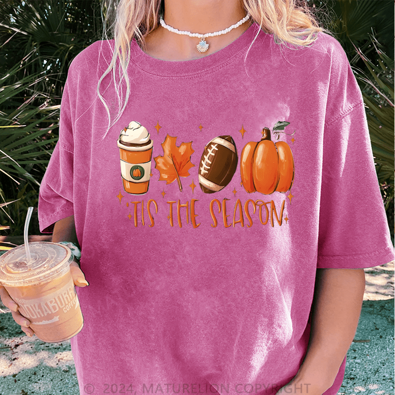 Maturelion Halloween It's The Season Halloween DTG Printing Washed Cotton T-Shirt