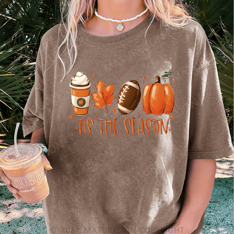 Maturelion Halloween It's The Season Halloween DTG Printing Washed Cotton T-Shirt