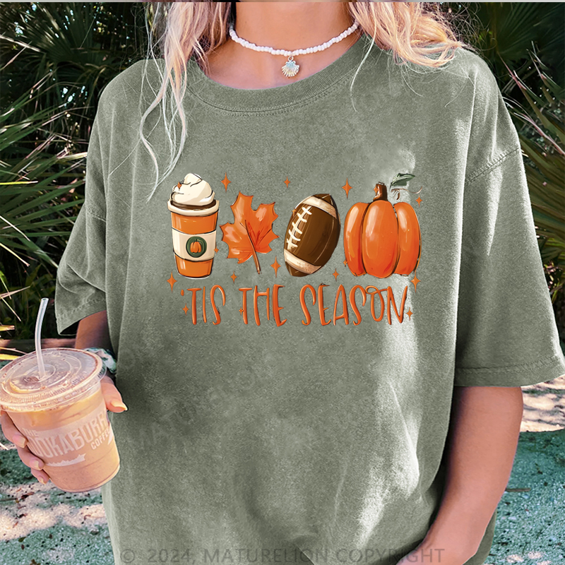 Maturelion Halloween It's The Season Halloween DTG Printing Washed Cotton T-Shirt