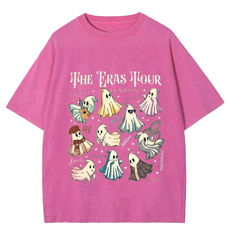 Maturelion Halloween The Eras Tour Ghost Halloween DTG Printing Washed Cotton T-Shirt