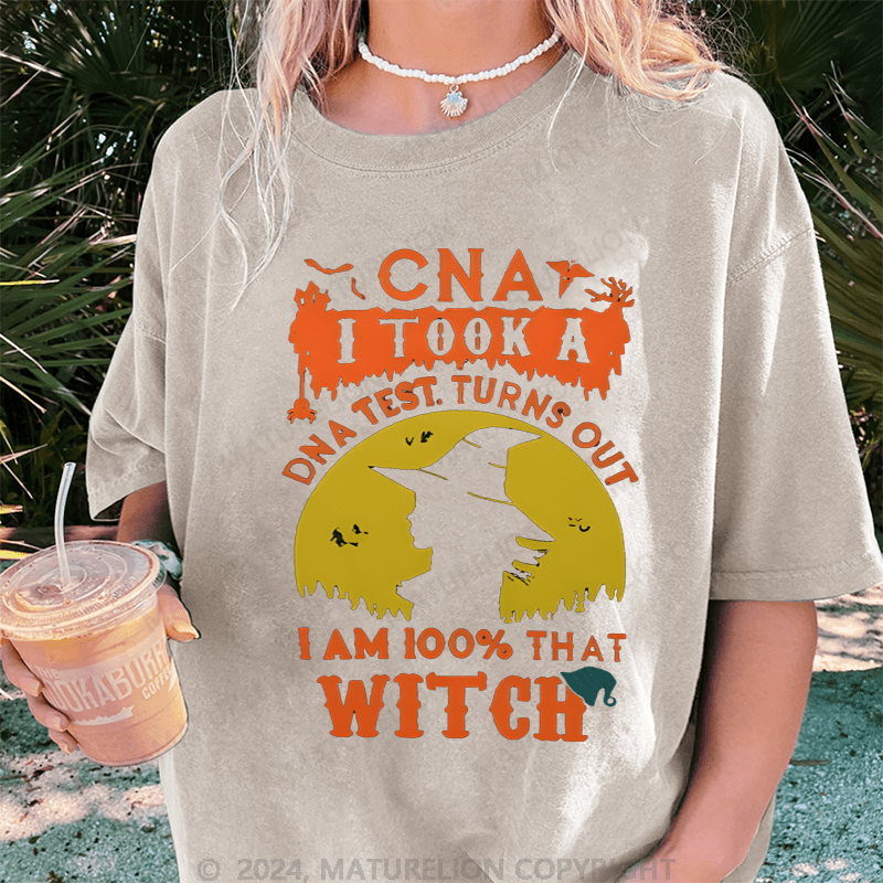 Maturelion Halloween Cna I Took A Dna Tast Truns Out Washed T-Shirt