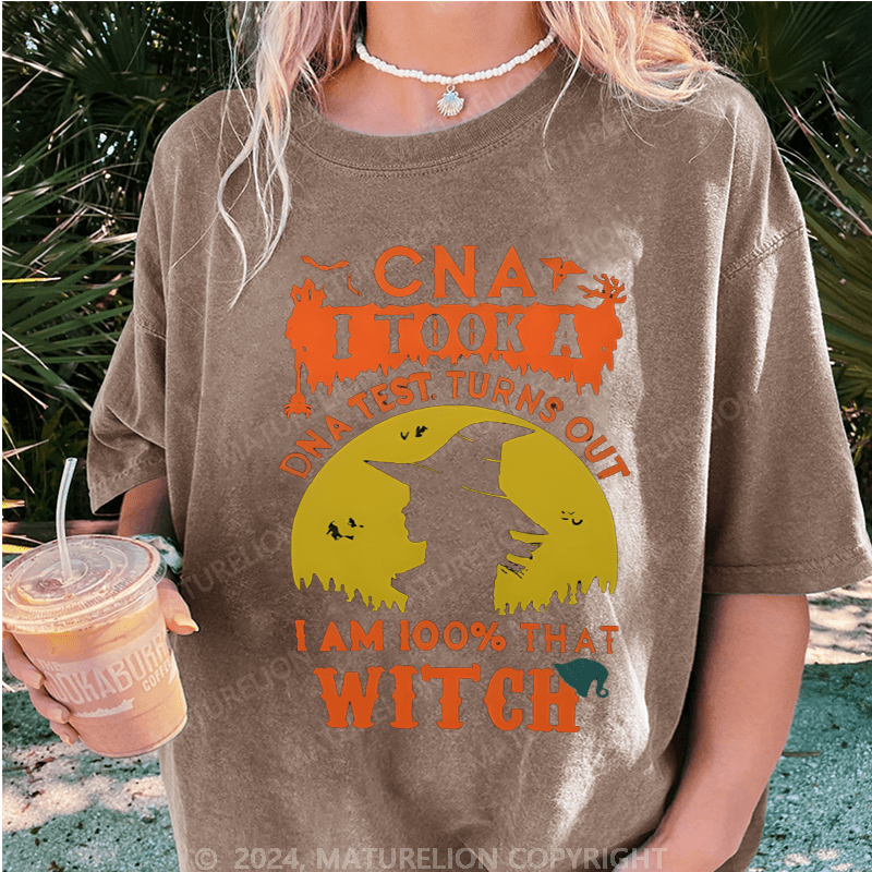 Maturelion Halloween Cna I Took A Dna Tast Truns Out Washed T-Shirt