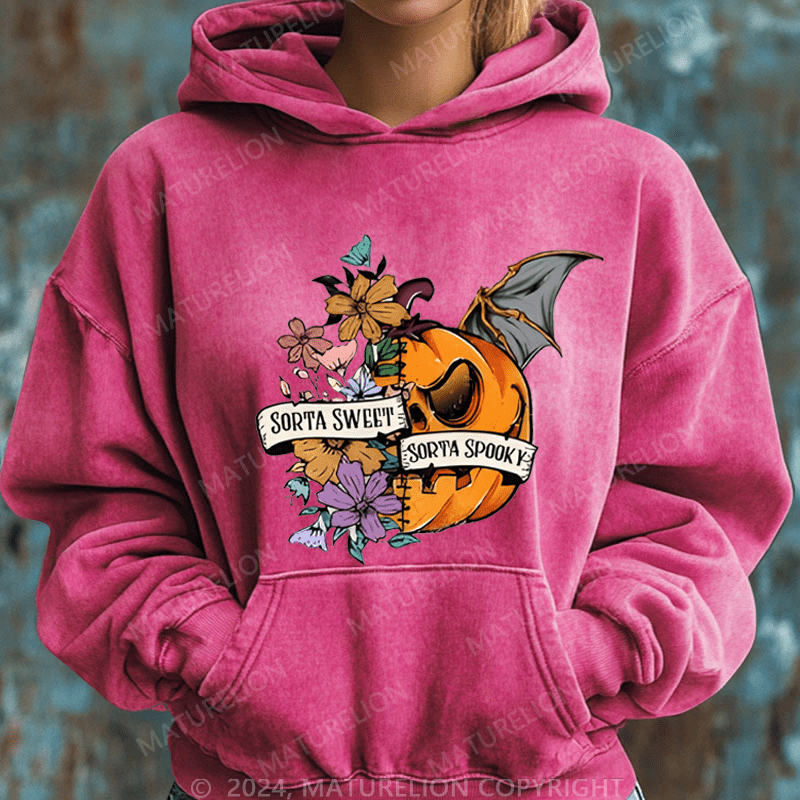 Maturelion Halloween Halloween Washed Hoodie