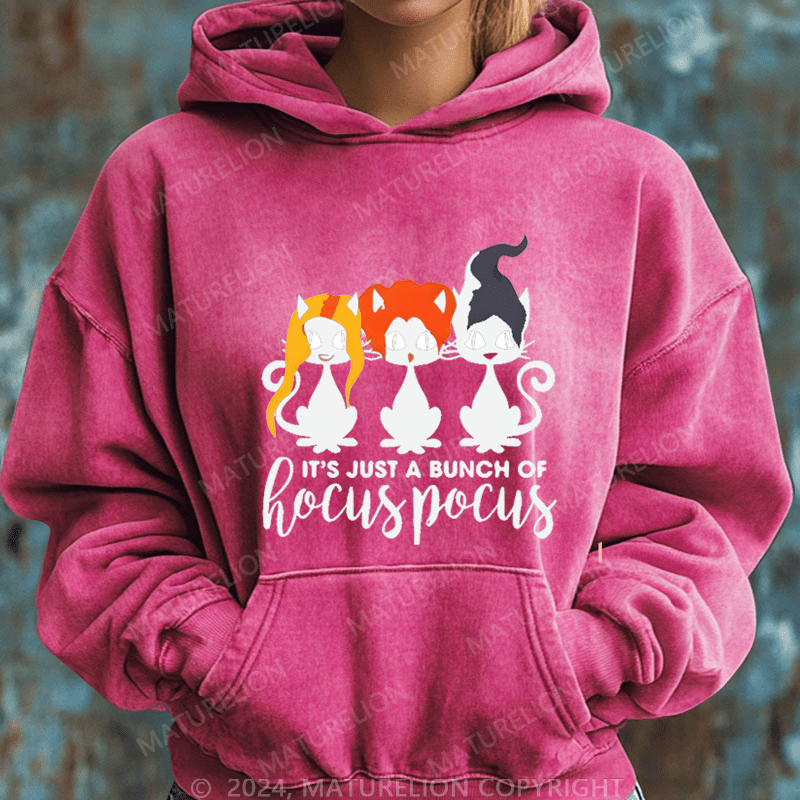 Maturelion Halloween It's Just A Bunch Of Hocuspocus Washed Hoodie