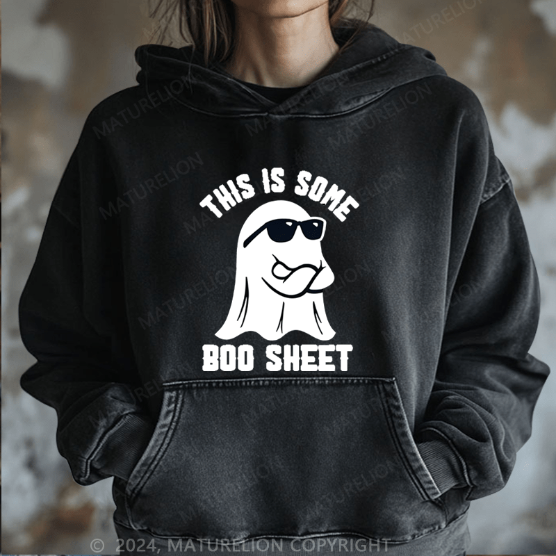 Maturelion Halloween This Is Some Boo Sheet DTG Printing Halloween Hoodie