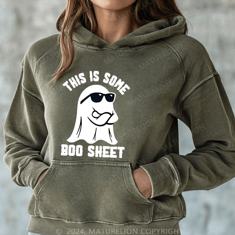 Maturelion Halloween This Is Some Boo Sheet DTG Printing Halloween Hoodie