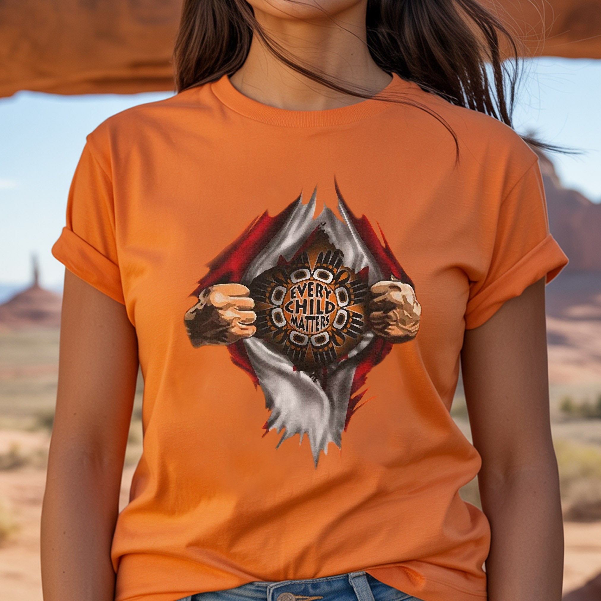 Every Child Matters Two Hand Strong For Orange Shirt Day Unisex T-Shirt/Hoodie/Sweatshirt